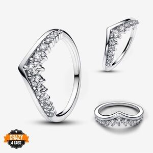Floating Pavé Chevron Ring Size 8